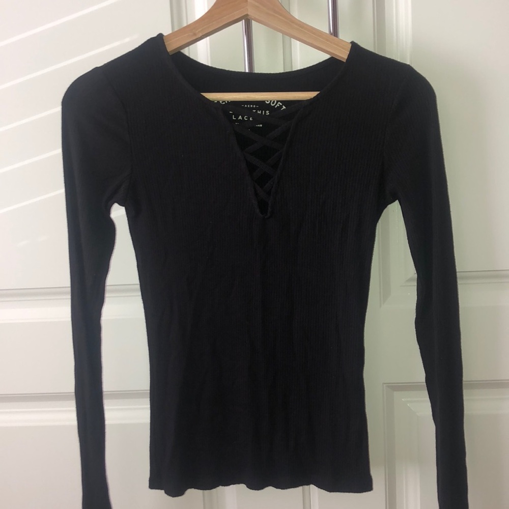 black tight aeropostale top